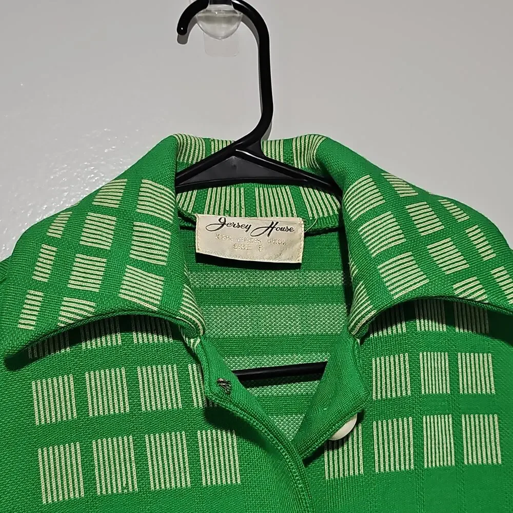 Jersey House Wool Sweater Jacket Womens 8 Retro 70s Mod Vintage
